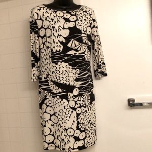 Comfortable Black & White Dress -Size Medium